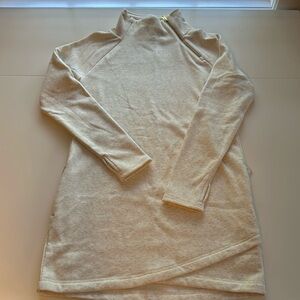 Athleta Shearling Lined Tunic Top/Minidress, size small, Heather white/gray